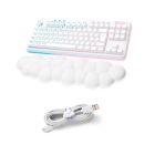 Kit Logitech G Aurora Collection Teclado G715 Linear + Cabo USB e Organizador - Branco 