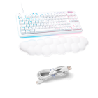 Kit Logitech G Aurora Collection Teclado G713 Tactile + Cabo USB e Organizador - Branco 