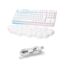 Kit Logitech G Aurora Collection Teclado G713 Linear + Cabo USB e Organizador - Branco