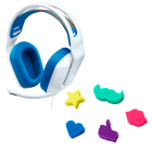 Kit Headset Gamer Logitech G335 Branco +  Fun Mic Covers