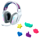 Kit Headset Gamer Sem Fio Logitech G733 Branco  +  Fun Mic Covers