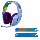 Fone De Ouvido Mic Logitech Gamer G733 LIGHTSPEED S/Fio Lilas + Faixa De Cabeça Logitech P/ Headset G733 G335 Azul