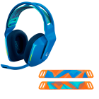 Fone De Ouvido Mic Logitech Gamer G733 Dolby Surround S/Fio Azul + Faixa De Cabeça Logitech P/ Headset G733 Laranja