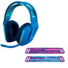 Fone De Ouvido Mic Logitech Gamer G733 Dolby Surround S/Fio Azul + Faixa De Cabeça Logitech P/ Headset G733 Roxo